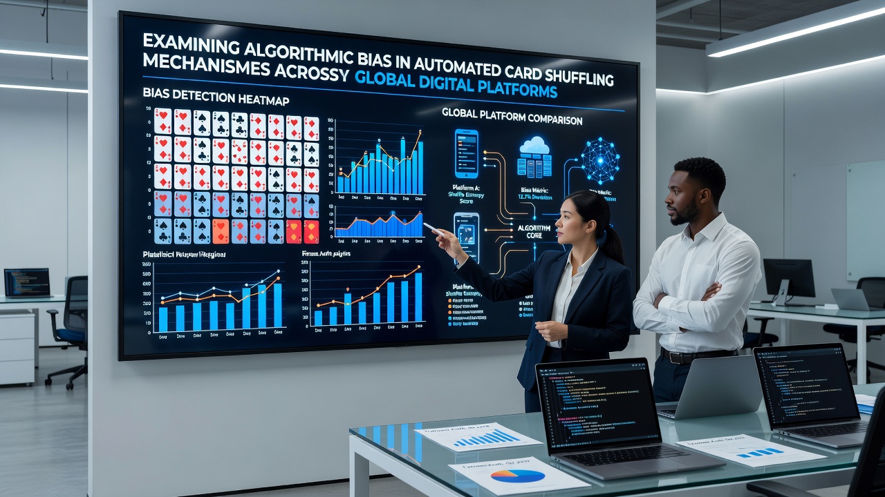 Statistical charts comparing card distribution uniformity across multiple international digital platforms